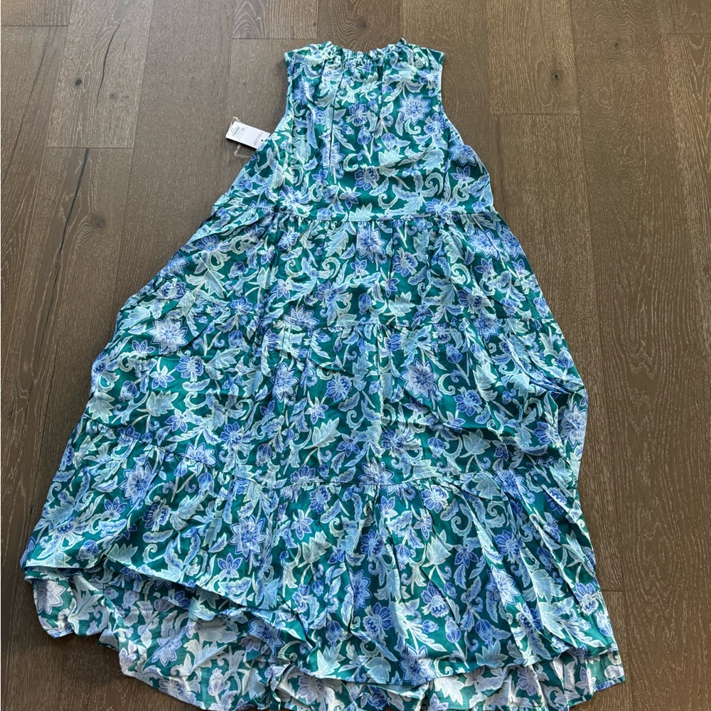 Croft & Barroe Floral Blue and Green maxi dress - Picture 6 of 7